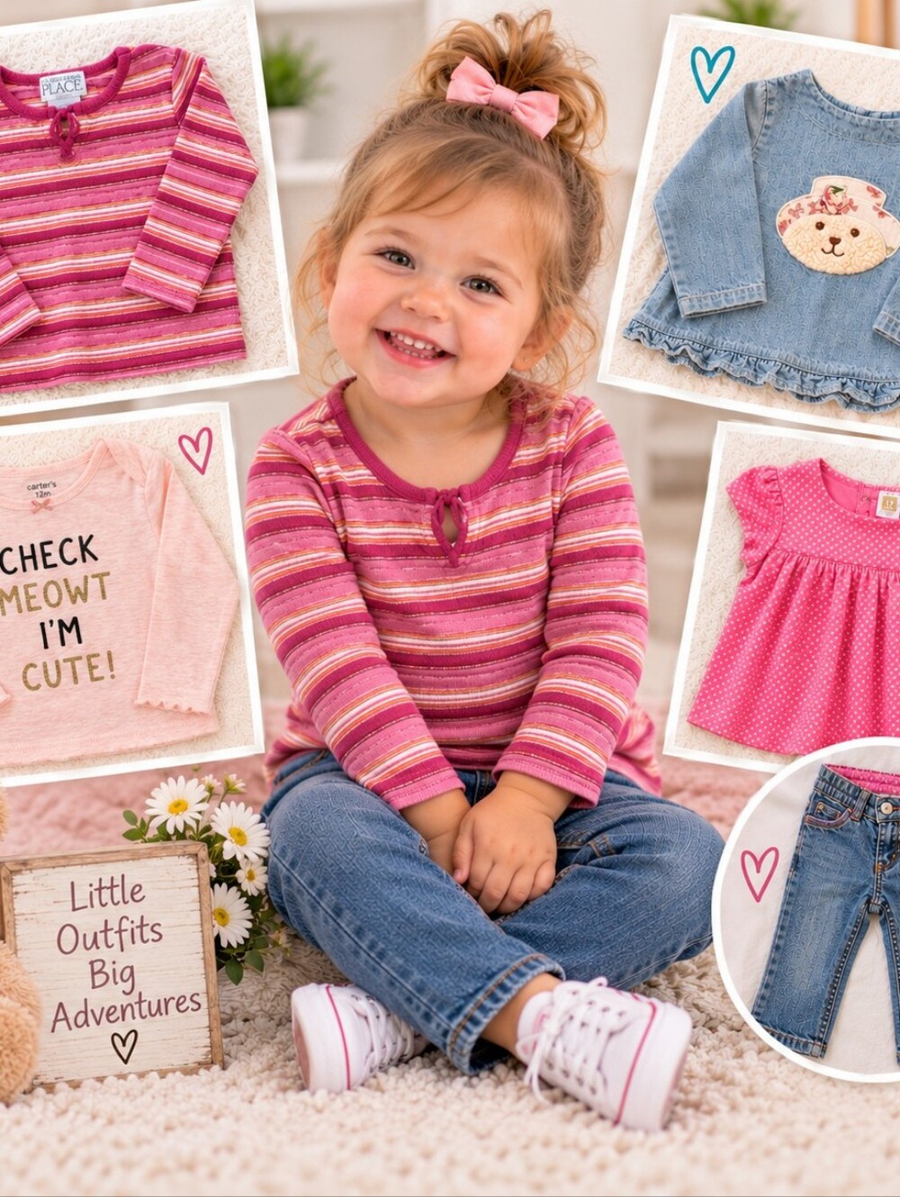 5 Pc. 12-Month Baby Girl Fall to Spring Clothing Lot in VGC